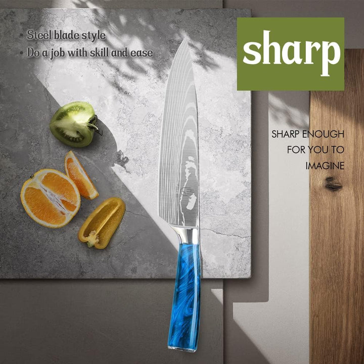 FULLHI Messer Set, 14pcs japanisches Messer Set, Mehrfarbige Premium deutsche Edelstahl Küchenmesser