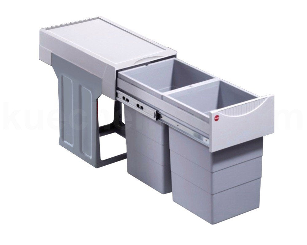 Hailo Abfallsammler Swing Tandem | 2x 15 Liter fassendes Abfallvolumen | Einbau-Mülleimer für Küchen