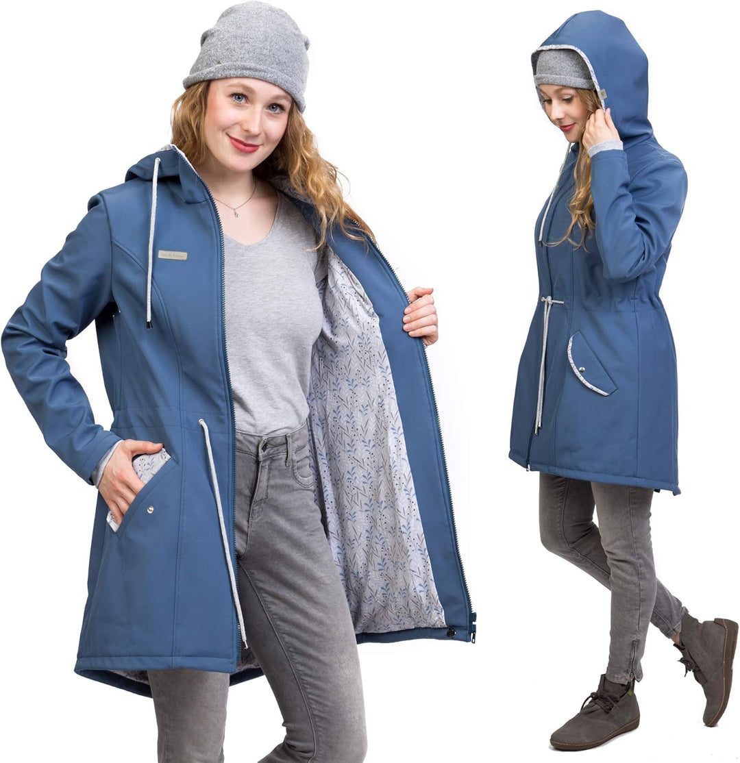 Viva la Mama 4in1 Trageparka für Tragen auf dem Rücken oder der Brust, Allwetter Softshell - PINA XL