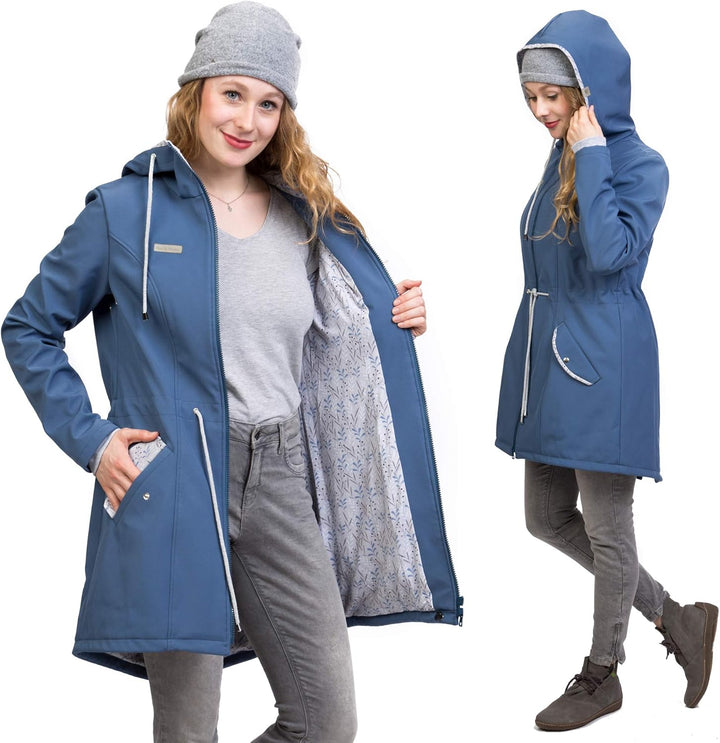 Viva la Mama 4in1 Trageparka für Tragen auf dem Rücken oder der Brust, Allwetter Softshell - PINA XL