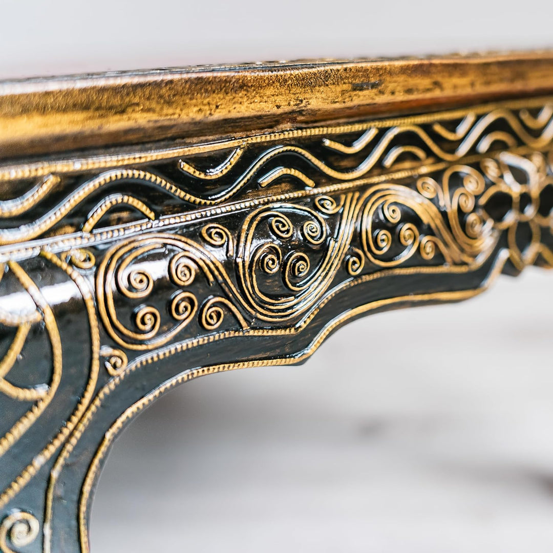 livasia Opiumtisch, asiatischer Beistelltisch in Glasmosaik Design, 76x50cm, Couchtisch (Handarbeit)