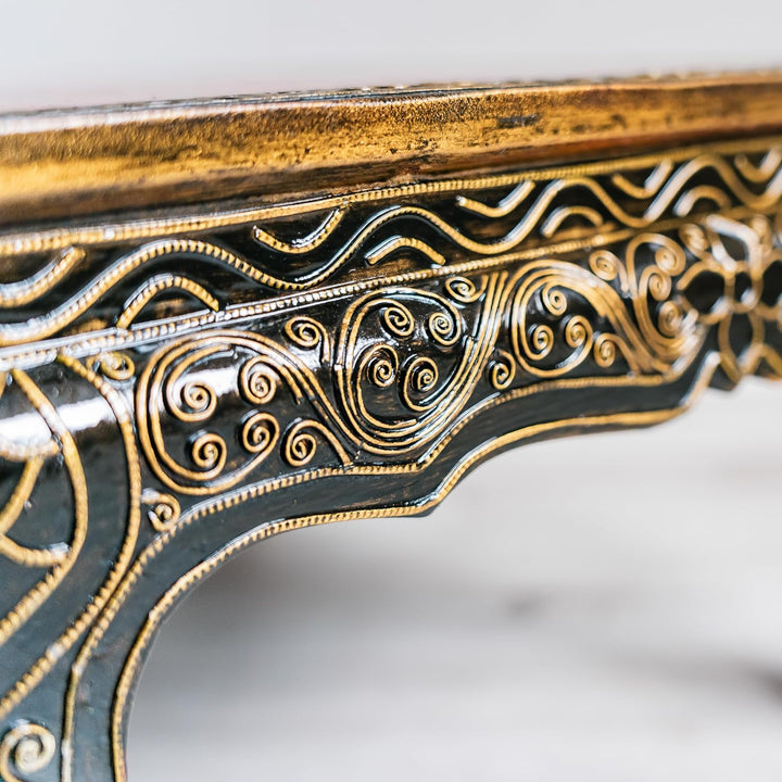 livasia Opiumtisch, asiatischer Beistelltisch in Glasmosaik Design, 76x50cm, Couchtisch (Handarbeit)