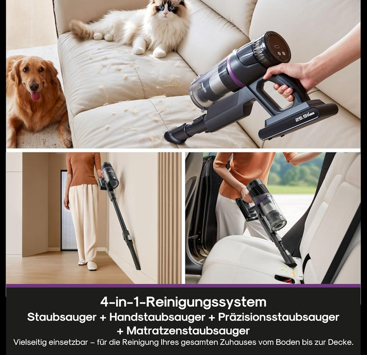 Eureka ReactiClean 520 Staubsauger, Akku Staubsauger, 4-in-1 Design kabellos, Überlegene 5-Stufen Fi