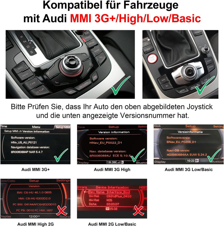 DYNAVIN Android Autoradio Navi für Audi A4 A5 Q5 S4 S5 mit MMI 3G / 3G+ Radio, 7 Zoll Radio mit Wire