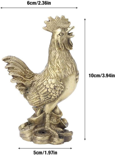 Reine Messing Hahn Skulpturen Feng Shui Ornament, Glück Reichtum Huhn Ornamente Hahn Huhn Feng Shui