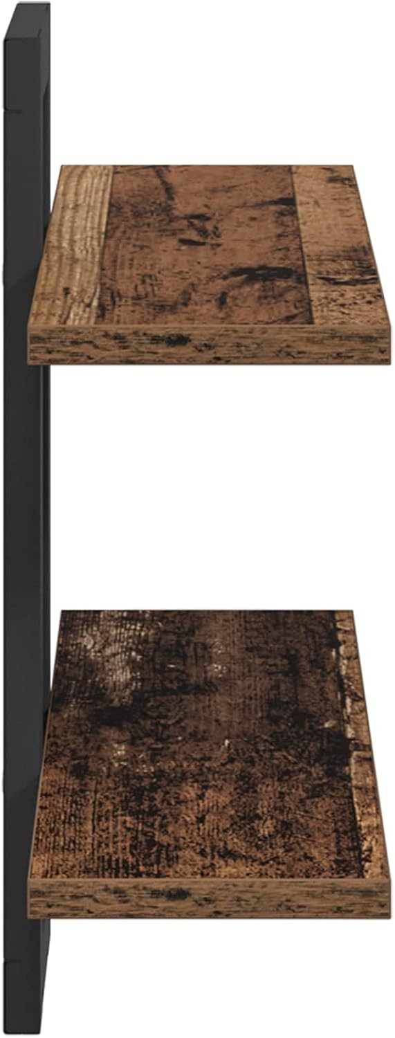 vidaXL Schweberegale Altholz 40 x 15 x 40 cm Holzwerkstoff, Wohnzimmer, Moderne Schwimmregale für pr