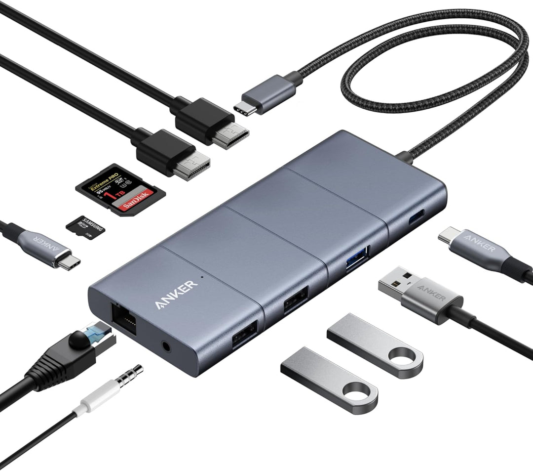 Anker 565 11-in-1 USB-C Hub, Docking-Station mit 10 Gbps USB-C & USB-A Datenports, 4K HDMI, DisplayP