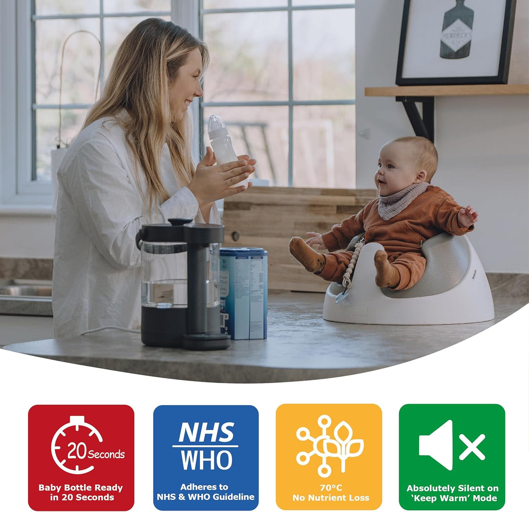 ÜneeQbaby PreciseMix Fortschrittliche Babykost-Zubereitungsmaschine: Rund-um-die-Uhr Temperaturpräzi
