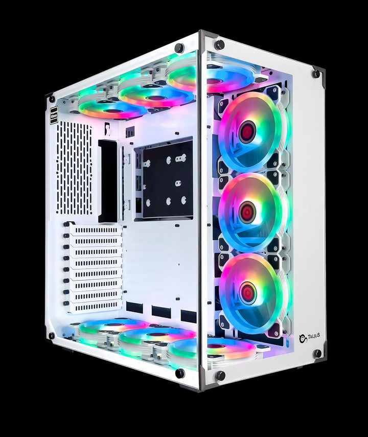 Talius Cronos Frost ATX-Gaming-Box, gehärtetes Glas, Lüfter Iris ARGB (in DREI Farben erhältlich) (W