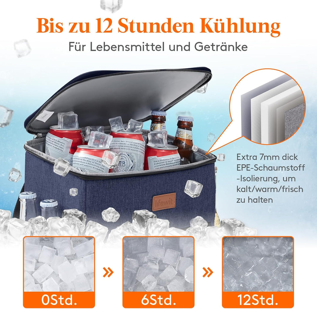 Lifewit 24L Kühl Rucksack Kühlrucksack Kühltasche Picknicktasche Gross Isoliert Cooler Bag Männer Fr