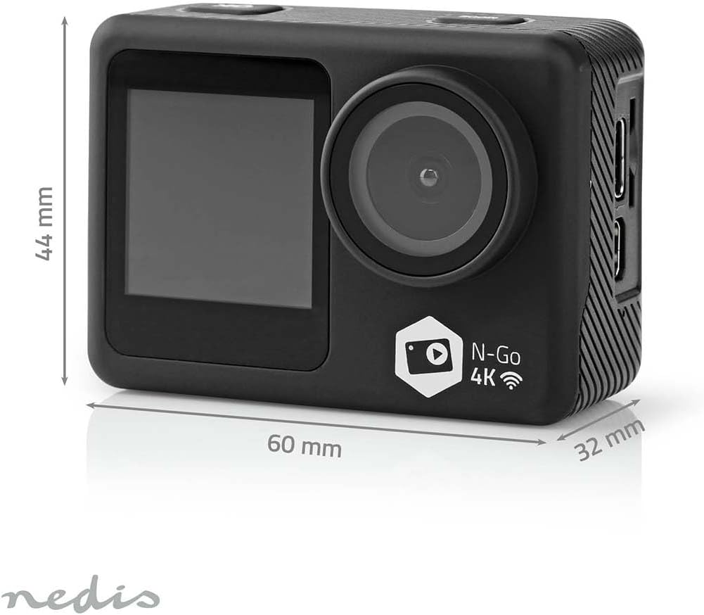 Nedis Action Cam | 4K@30fps | 16 MPixel | Wasserdicht bis: 30.0 m | 90 min | Wi-Fi | App erhältlich