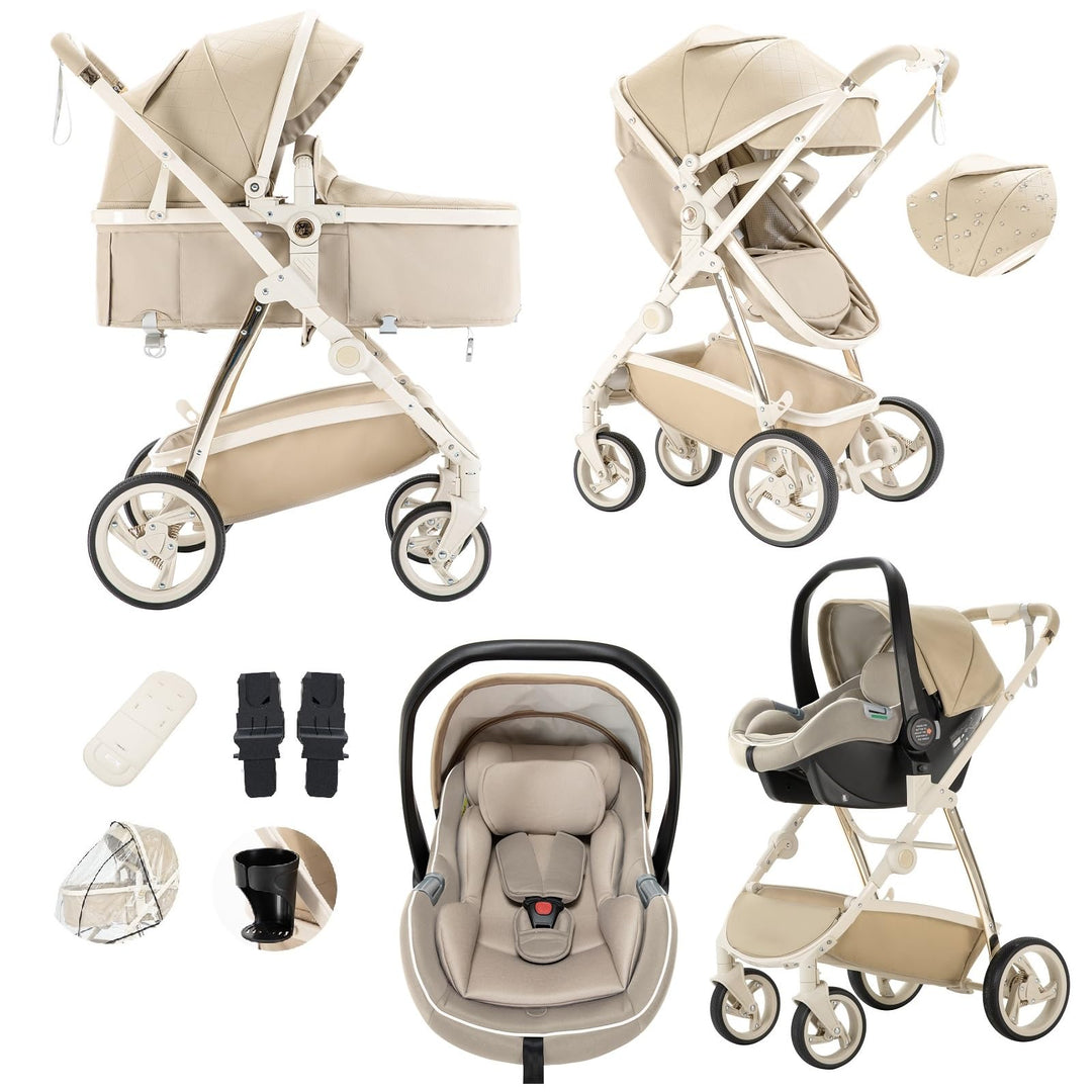 Kinderwagen 3 in 1, Stroller Set ist ein mit einer Hand faltbarer Aluminiumrahmen, Bergsteiger Kinde