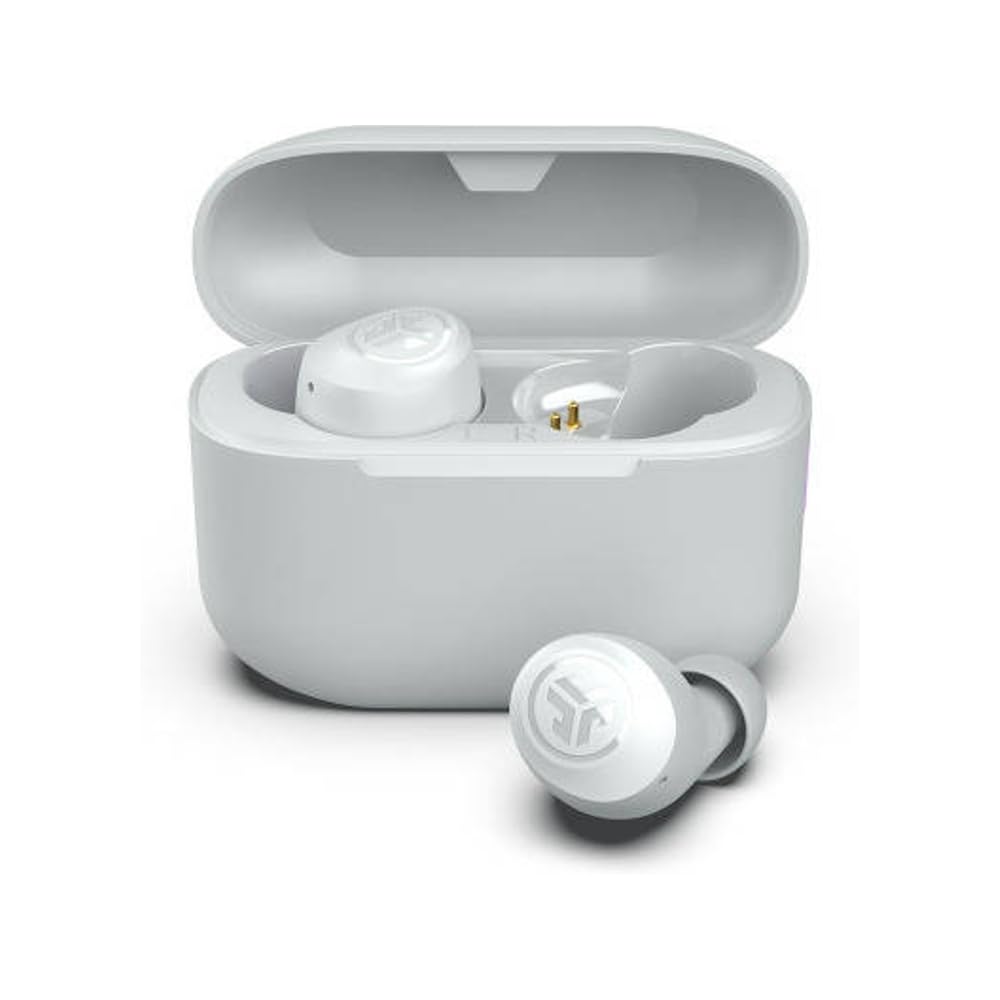 JLab Audio Go Air Pop True Wireless Stereo Cloud White Earbuds with Charging Case