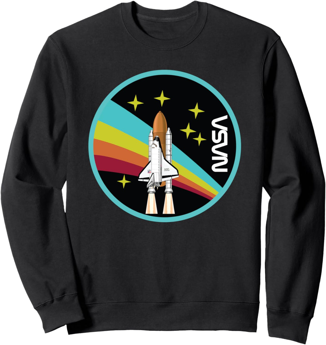 NASA Shuttle Launch Into Rainbow Graphic Sweatshirt