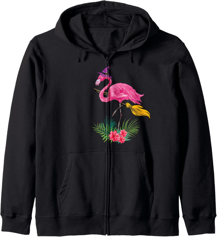 Flamingo Witch Funny Gift Halloween Scary Mom Aunt Grandma Kapuzenjacke