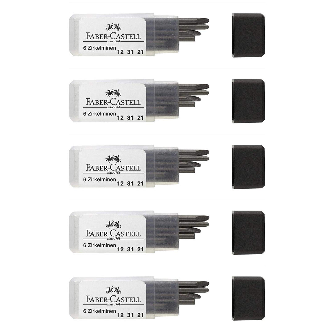 Faber-Castell Minen für Zirkel, 5 Packungen mit 6 Minen