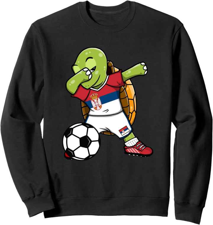 Dab Schildkröte Serbien Fussball Mannschaft Serbische Flagge Sweatshirt