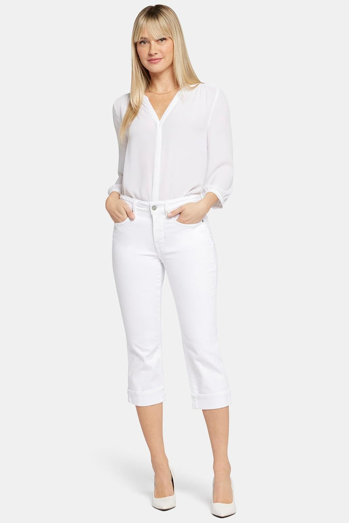 NYDJ Damen Marilyn Crop with Cuff Jeans, Optic White