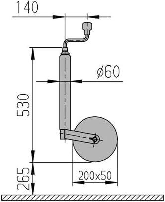 mb-m® 902488 AL-KO 243888 Stützrad Ø 60mm 500 kg Stützlast Profi starr PKW Anhänger Wohnwagen