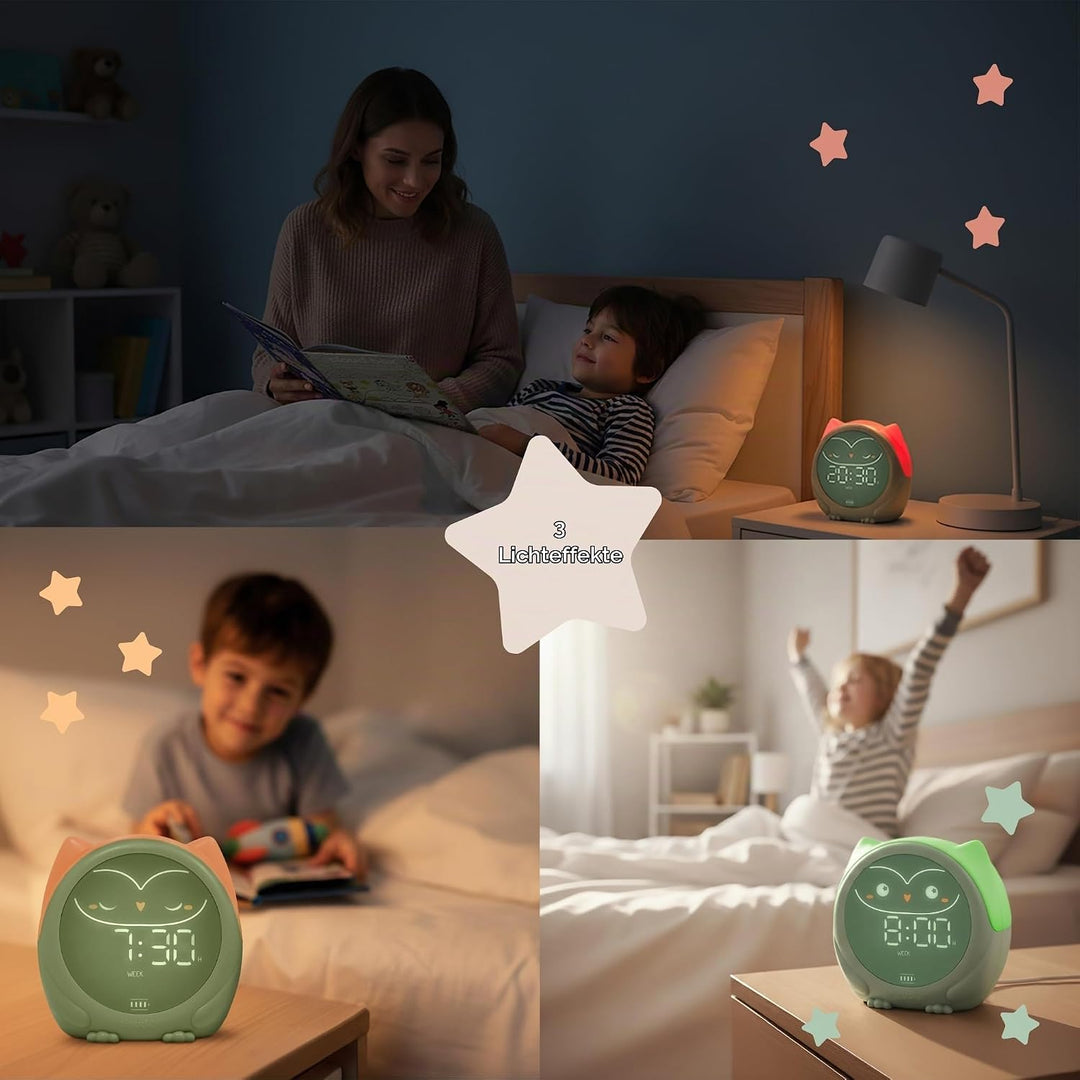 Cloud b Owlie Der Magische Schlaftrainer und Wecker | Schlaftrainings-Uhr für Kinder | 3 Lichtmodi |