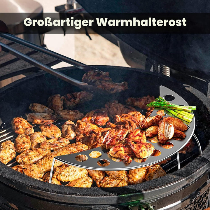 onlyfire Grillhalter für Jalapenos, Edelstahl Hähnchenkeulen Grillständer mit 25 Loch &amp; Entkerner, H