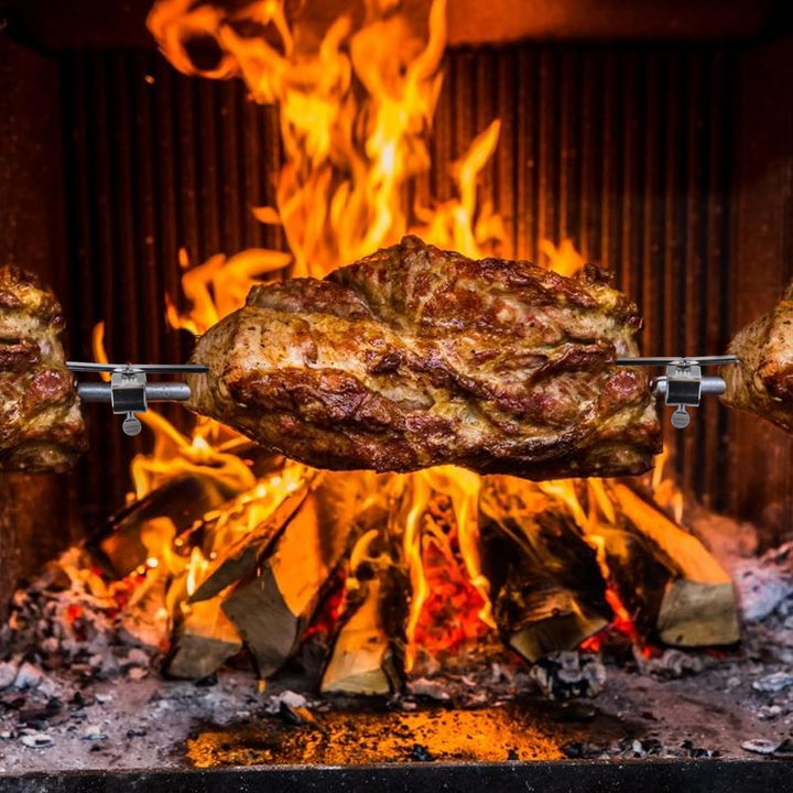 CPROSP 2 Stück Fleischnadeln Edelstahl BBQ mit Durchmesser 15mm mit Rote Schutzhülle und Feststellsc