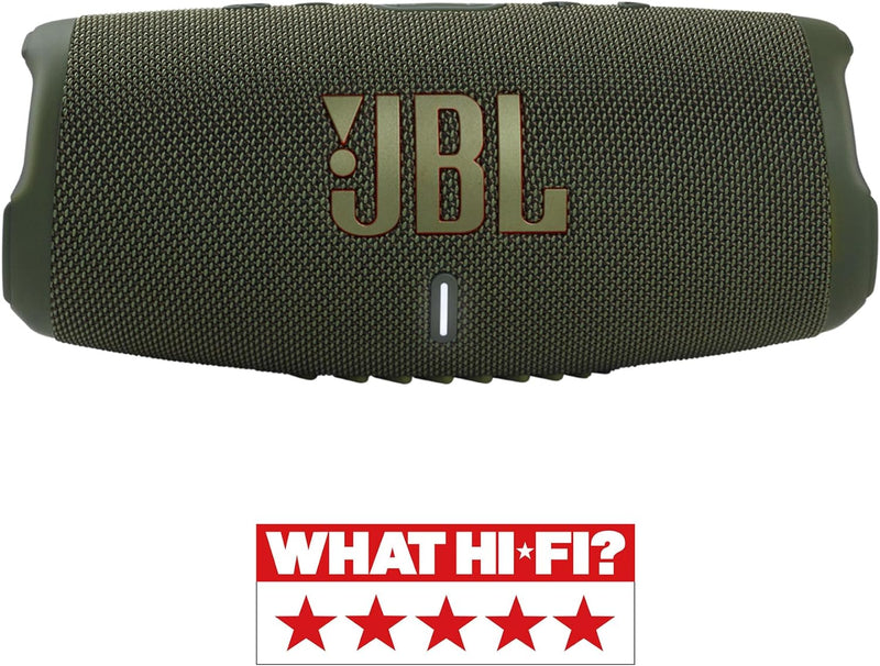 JBL Charge 5 Bluetooth-Lautsprecher in Khaki – Wasserfeste, portable Boombox mit integrierter Powerb