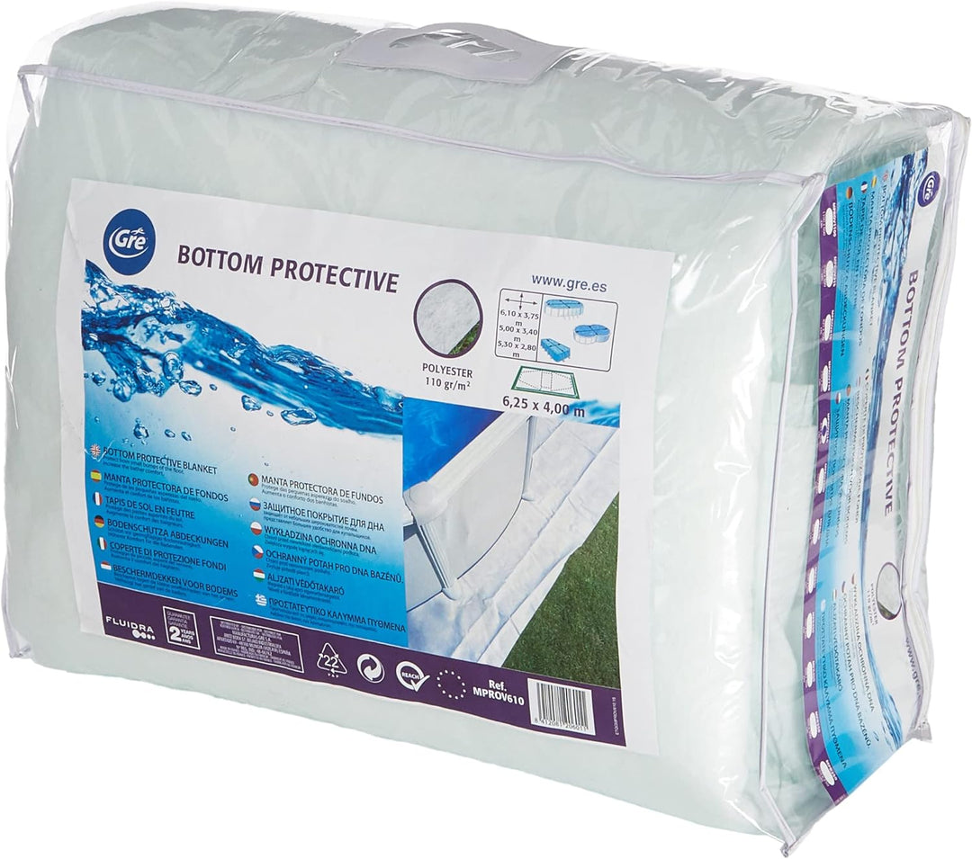 Gre MPROV610 - Bodenschutzplane für Becken von 530 x 280 cm, 375 cm oder 610 x 500 x 340 cm, Farbe w