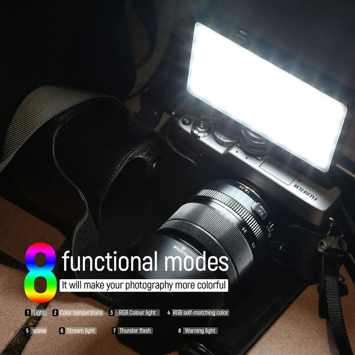 RB08P Led Videoleuchte RGB Zweifarbig 2500K ~ 8500K Video Licht Kamera Videolicht Einstellbar für Se