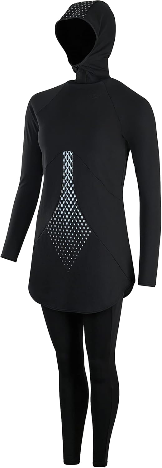 Speedo Damen HydroPro Modest 2 Piece Full Cover Badeanzug 36 Schwarz, 36 Schwarz