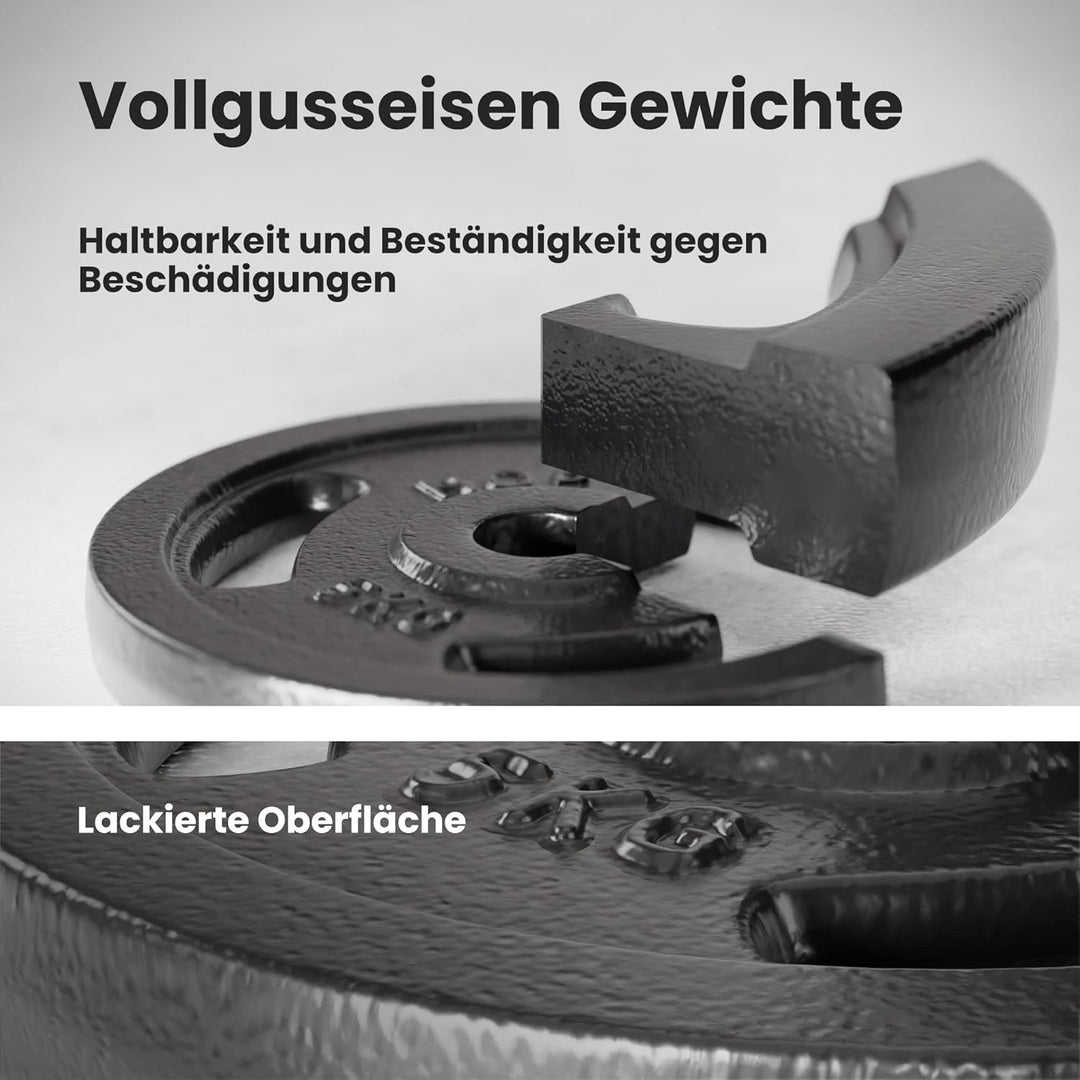 Hop-Sport Guss Kurzhanteln Hantel Set Hanteln 10kg 15kg 20kg 30kg 40kg 60 kg Gewichte 1 x 20 kg, 1 x