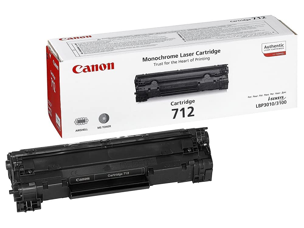 Canon 712 Bk original Toner Schwarz für ISensys Laserdrucker Cartridge 712, Cartridge 712