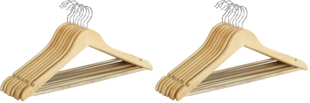 WENKO Formbügel Eco 8er Set aus Holz Braun (Packung mit 2) 23.5 x 1.2 x 45 cm (Packung mit 2), 23.5
