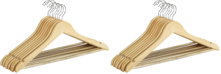 WENKO Formbügel Eco 8er Set aus Holz Braun (Packung mit 2) 23.5 x 1.2 x 45 cm (Packung mit 2), 23.5