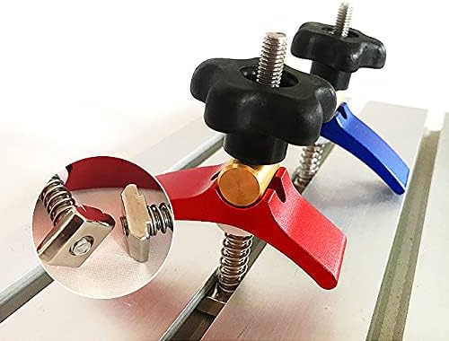FoxAlien 2 Stück T-Gleis-Halteklemmen aus Aluminiumlegierung für Holzbearbeitung, kompatibel mit T-N