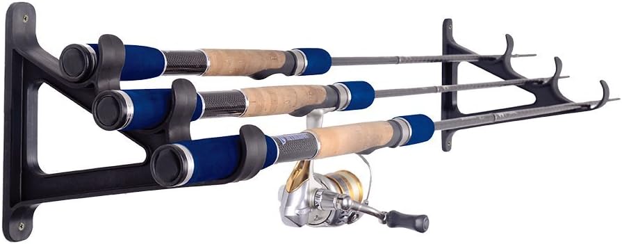 Croch Horizontal Wand Rutenhalter Rod Rack für 3 Angelruten 4 Paar, 4 Paar