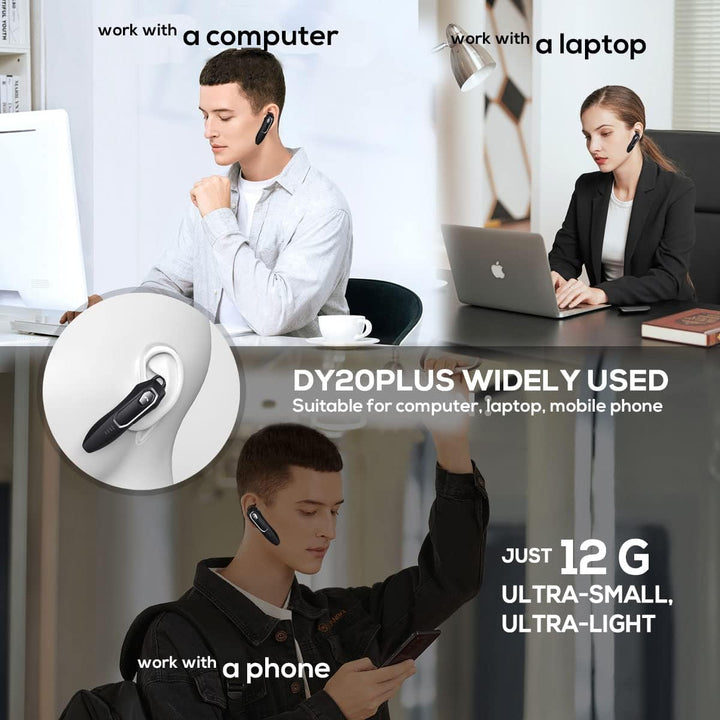 Micool Headset Bluetooth V5.0, Geräuschunterdrückung Freisprech Bluetooth Headset Handy 30 Stunden G