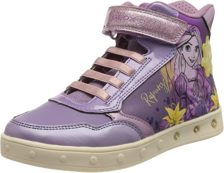 Geox Mädchen J Skylin Girl G Sneaker 35 EU Lilac Yellow, 35 EU Lilac Yellow