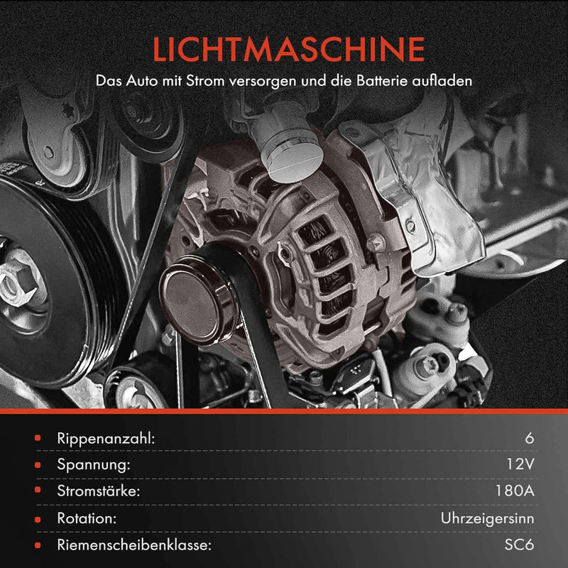 Frankberg Lichtmaschine Generator Kompatibel mit A4 8K2 B8 1.8L 2.0L 2011-2015 A4 Avant 8K5 B8 1.8L