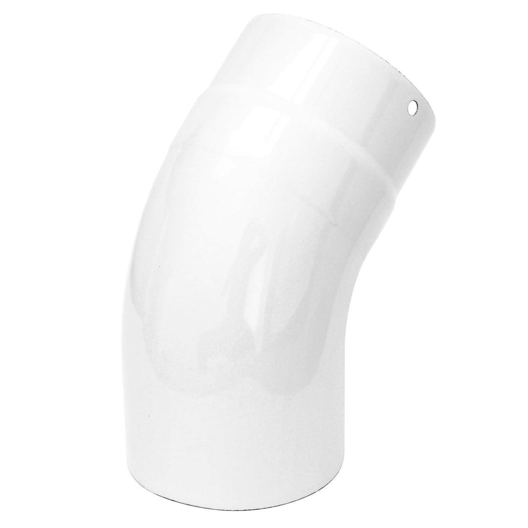 raik ESH027-120-w Rauchrohrbogen/Ofenrohrbogen Emaille 120mm - 45° Bogen glatt Weiss, Weiss
