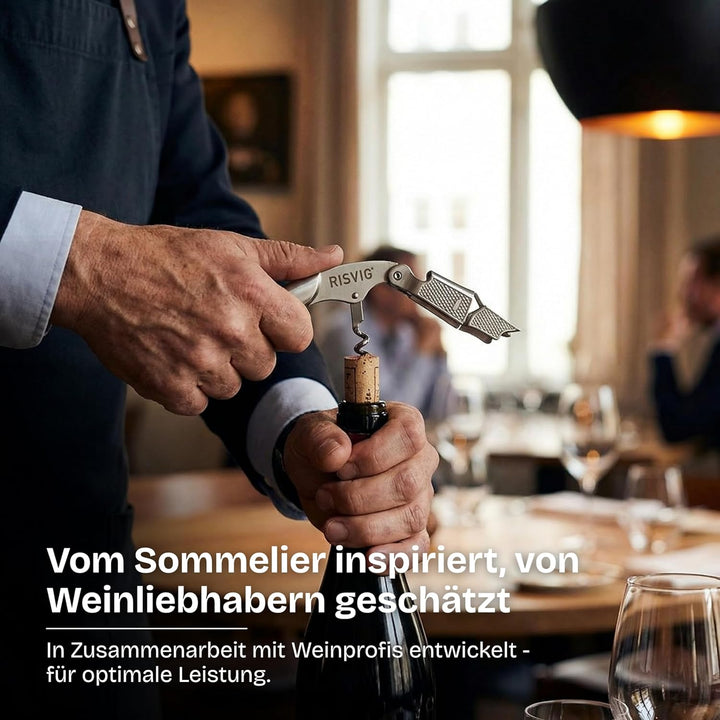 Acutus Kellnermesser – Professioneller Korkenzieher mit patentiertem 2-Stufen-System & spezialgerill