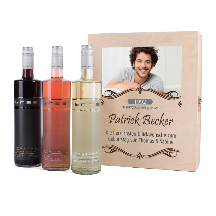 private Wine Wein-Set zum Geburtstag mit Premium Geschenkbox mit Foto und Wunschtext