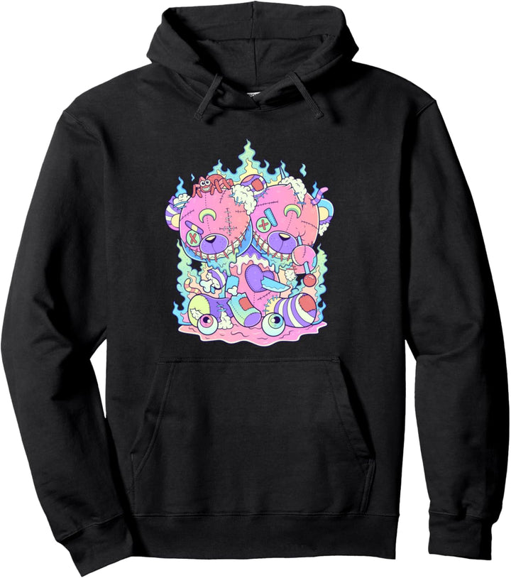 Kawaii Pastell Goth Niedlicher und unheimlicher zweiköpfiger Pullover Hoodie