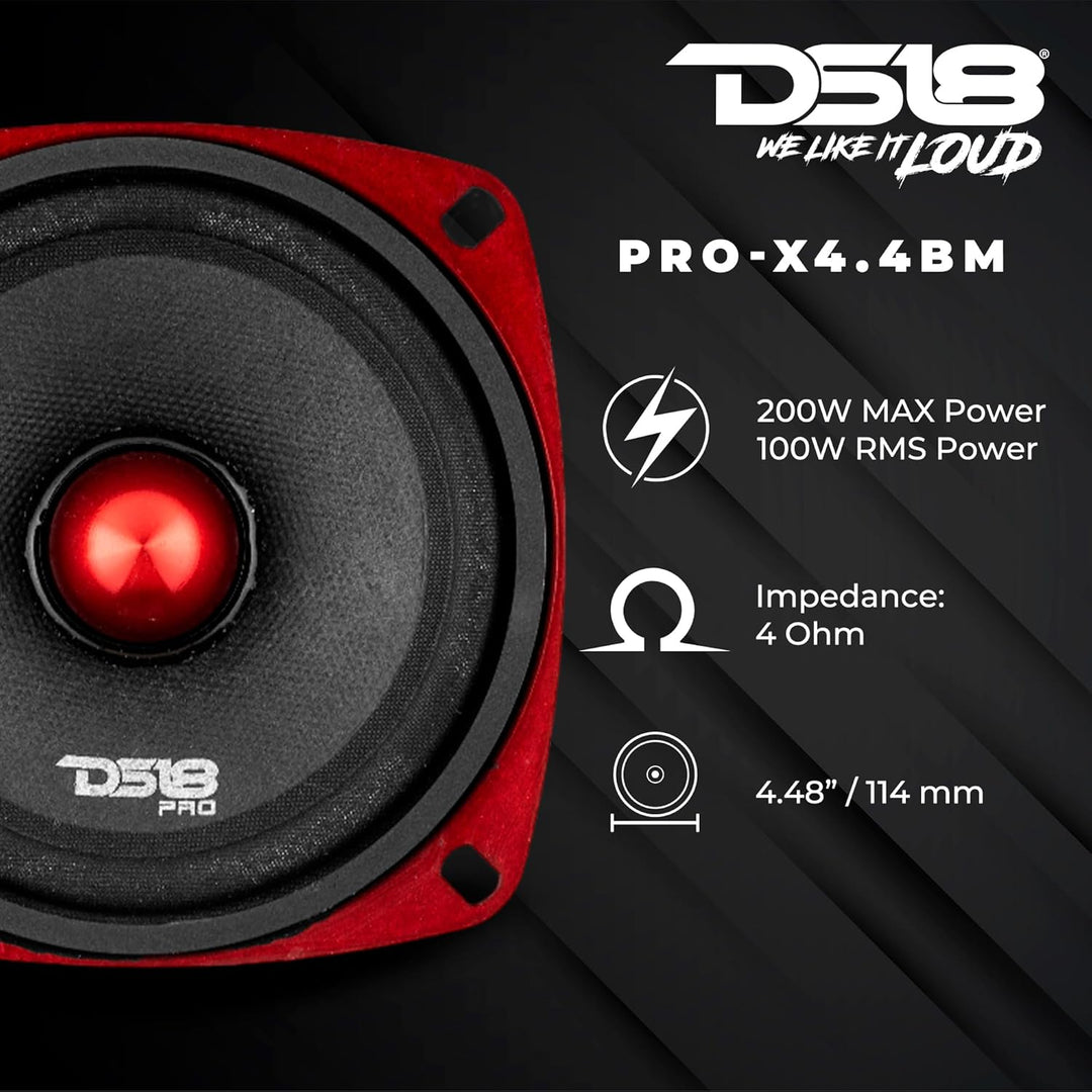 DS18 PRO-X4.4BM PRO Series Midrange Kugel Lautsprecher - Set von 1-4" 4 Inches