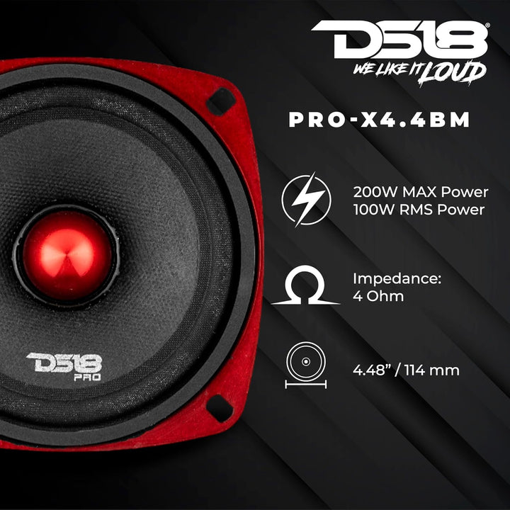 DS18 PRO-X4.4BM PRO Series Midrange Kugel Lautsprecher - Set von 1-4" 4 Inches