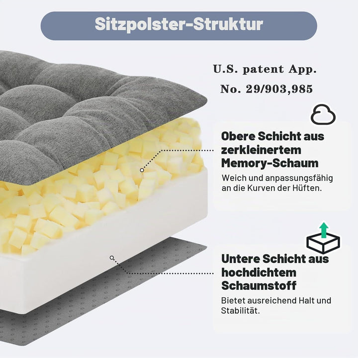 GOFORIT Sitzerhöhung für Ältere 50x50x12cm, Exklusives Zweilagiges Memory-Schaum Sitzkissen mit Star