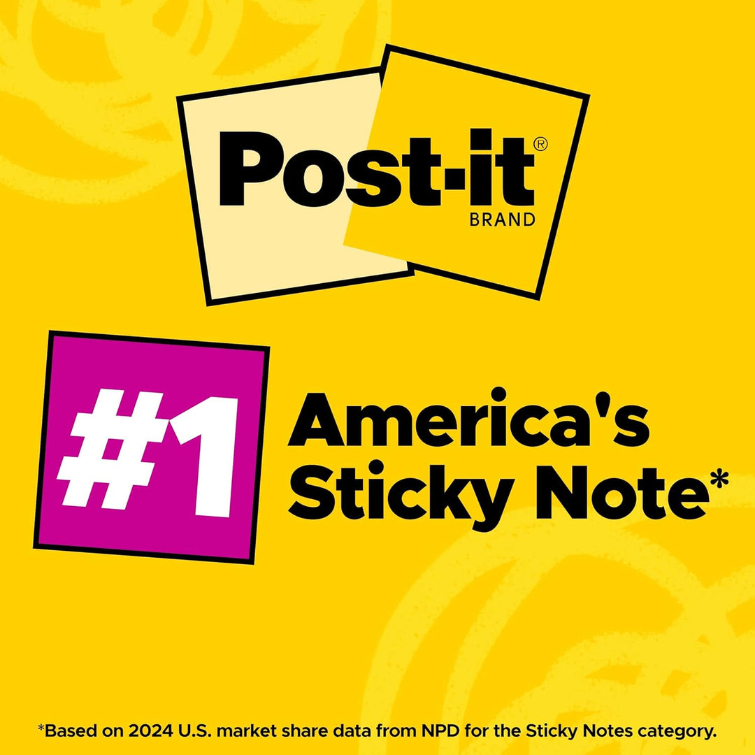 Post-it Super Haftnotizen, 10,2 x 10,2 cm, 6 Blöcke, 2 x die Haftkraft, Energy Boost Collection, hel