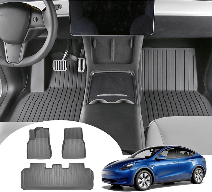 GAFAT Tesla Model Y 2024 2023-2021 Fussmatten, Tesla OEM-Original Model Y Fussmatten Gummimatten, TP