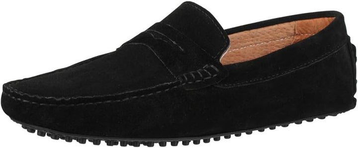 Elara Herren Mokassins Wildleder Segelschuhe Chunkyrayan 41 EU Schwarz, 41 EU Schwarz