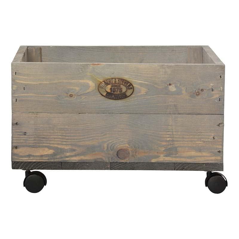 Esschert Design | Pflanzkasten auf Rollen | Holz | S | 39x36x25 cm
